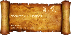 Moseszku Izabel névjegykártya